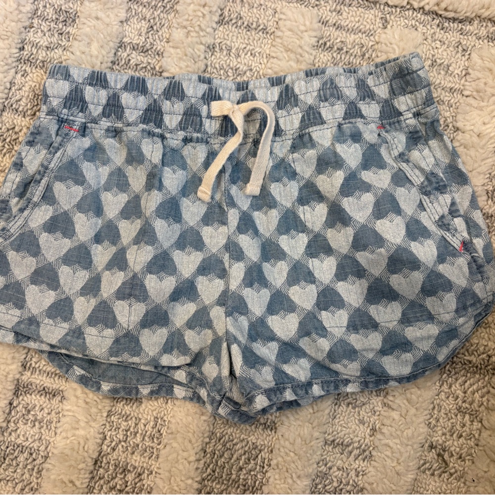 Crewcuts Blue Heart-Print Drawstring Shorts